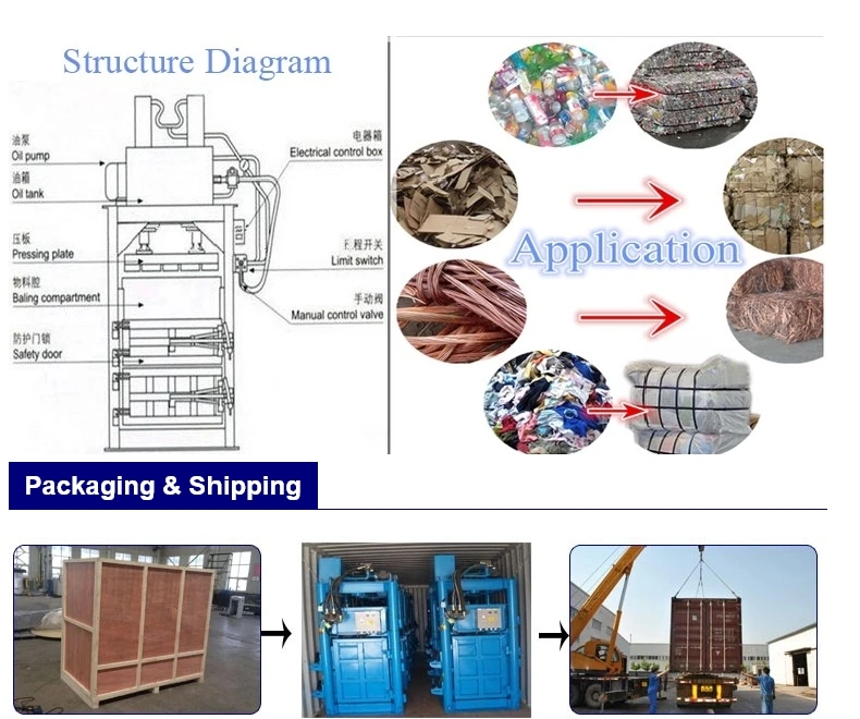 Small Model Vertical Baler for Recycling Paper Bottle Film