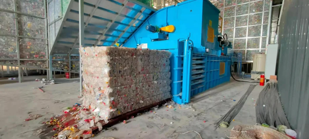 Plastic Bottle Metal Scrap Straw Horizontal Baler