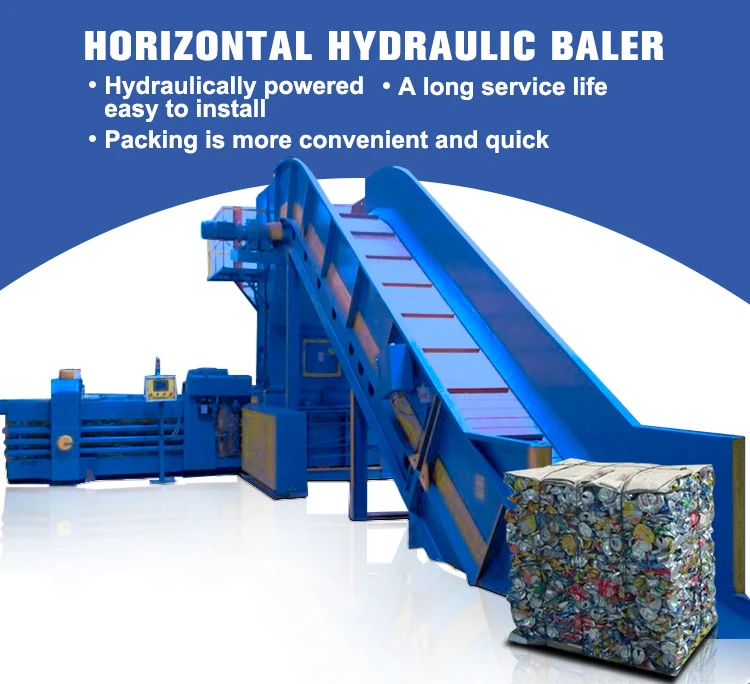 120t Semi Automatic Horizontal Baler in Recycling Machine